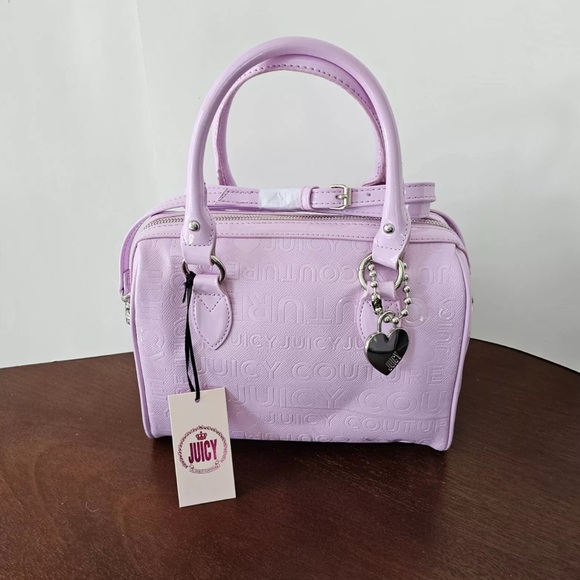 Juicy By Juicy Couture Monogrammed chain my Heart satchel Orchid Bouquet - Picture 3 of 10